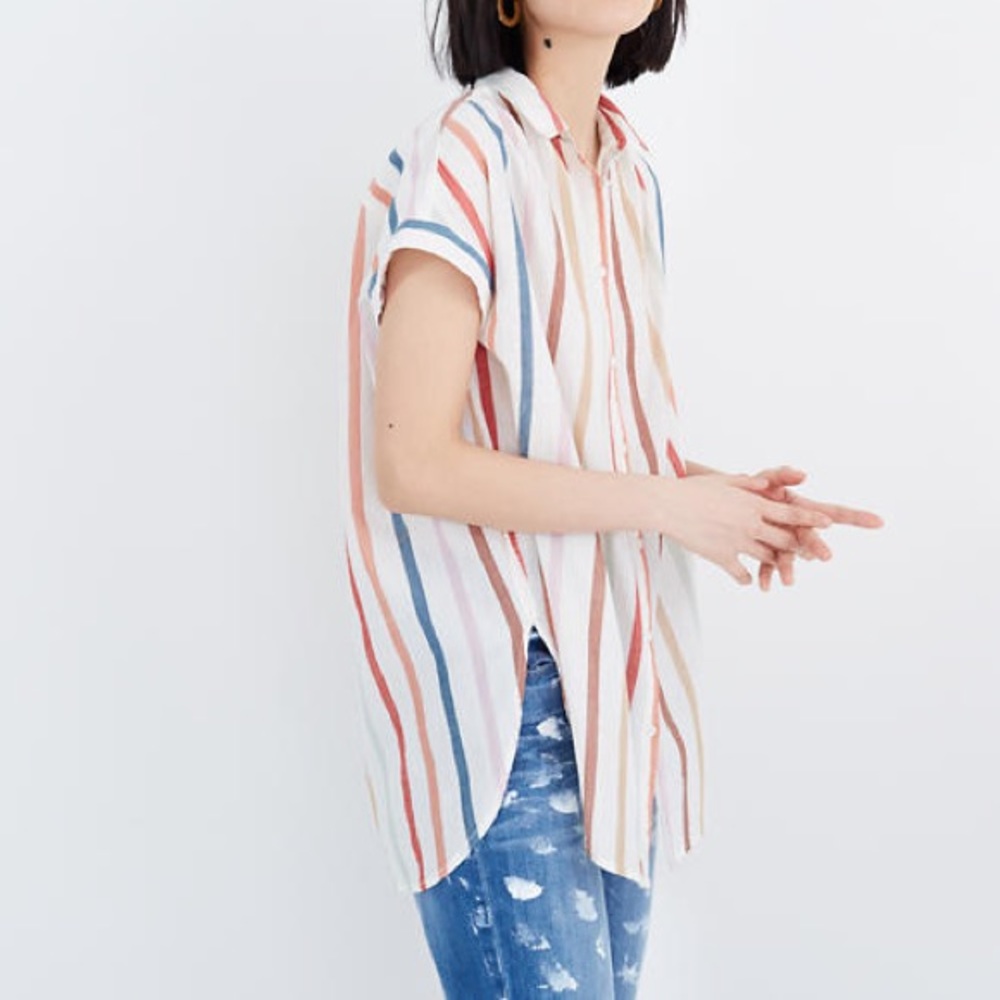 Madewell Central Rainbow Stripe Tunic